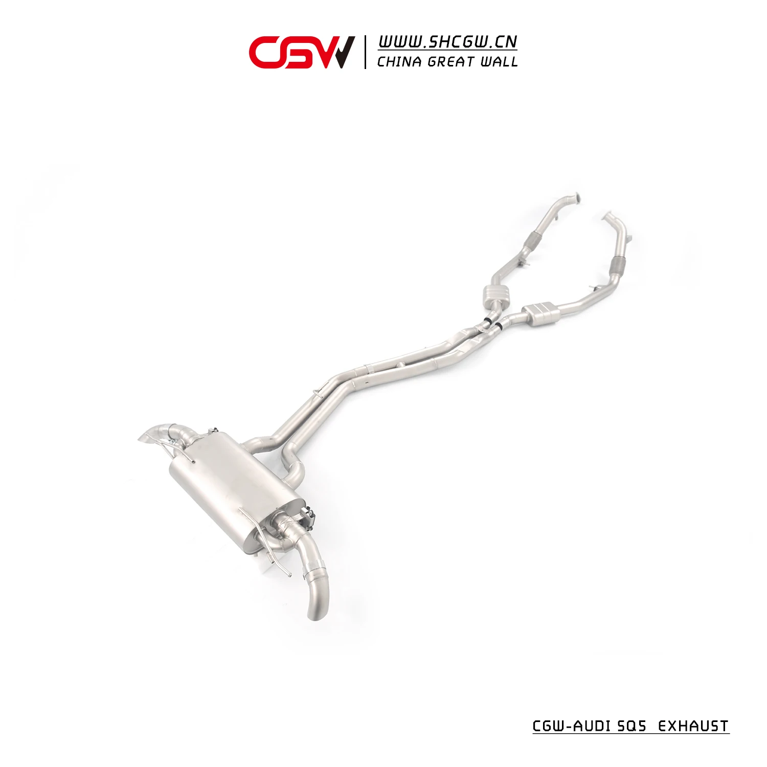 Active Sound 304 Stainless Steel Racing Muffler  Electric Valves Catback Exhaust Pipes  SQ5 3.0T 2020-2025
