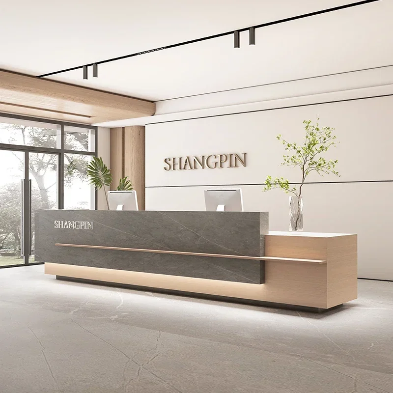 

Executive Office Furniture Reception Counter Desk Long Professional Barber Shop Salon Recepcja Receptionist Front Minimalist