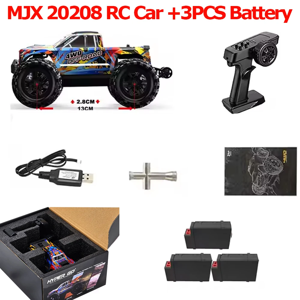 JIUSI Hyper Go MJX 20208 1/20 RC Auto 4WD Bürstenlos 50 KM/H RC Rennwagen 2,4G Fernbedienung Autos Off-Road Truck als Junge Geschenk 3