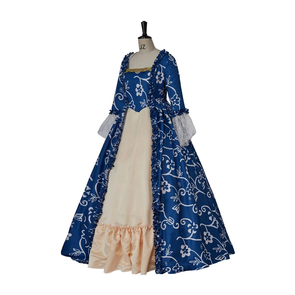 여자 빅토리아 고딕 빈티지 꽃 볼 가운 로코코 드레스 마리 앙뜨와네트 코스프레 의상 할로윈 파티 복장