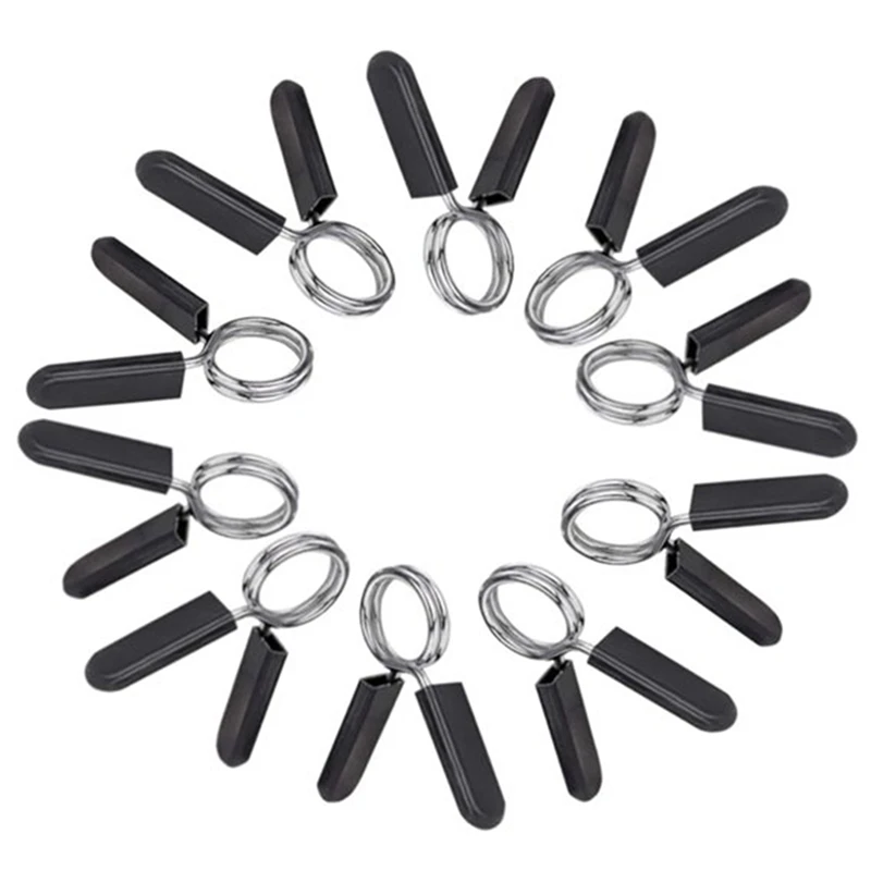 

10-Pack Barbell Clamps For Standard Barbells, Spring Lock Rings For Workouts, Strength Training Easy To Use