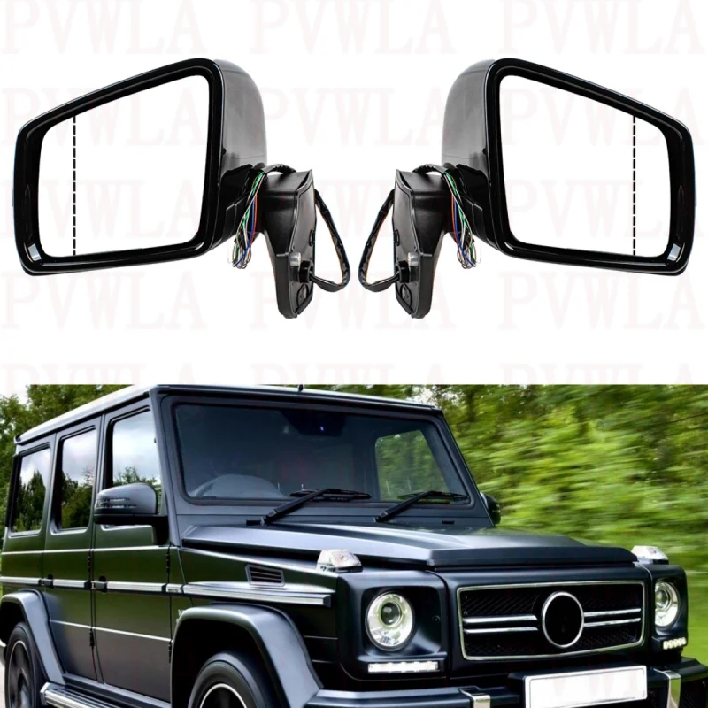 10 Pins Black Painted Heated Mirror A4638109316 A4638109416 For Benz G Class W464 Look W463 Facelift G63 G65 G500 AMG 2005 -2019