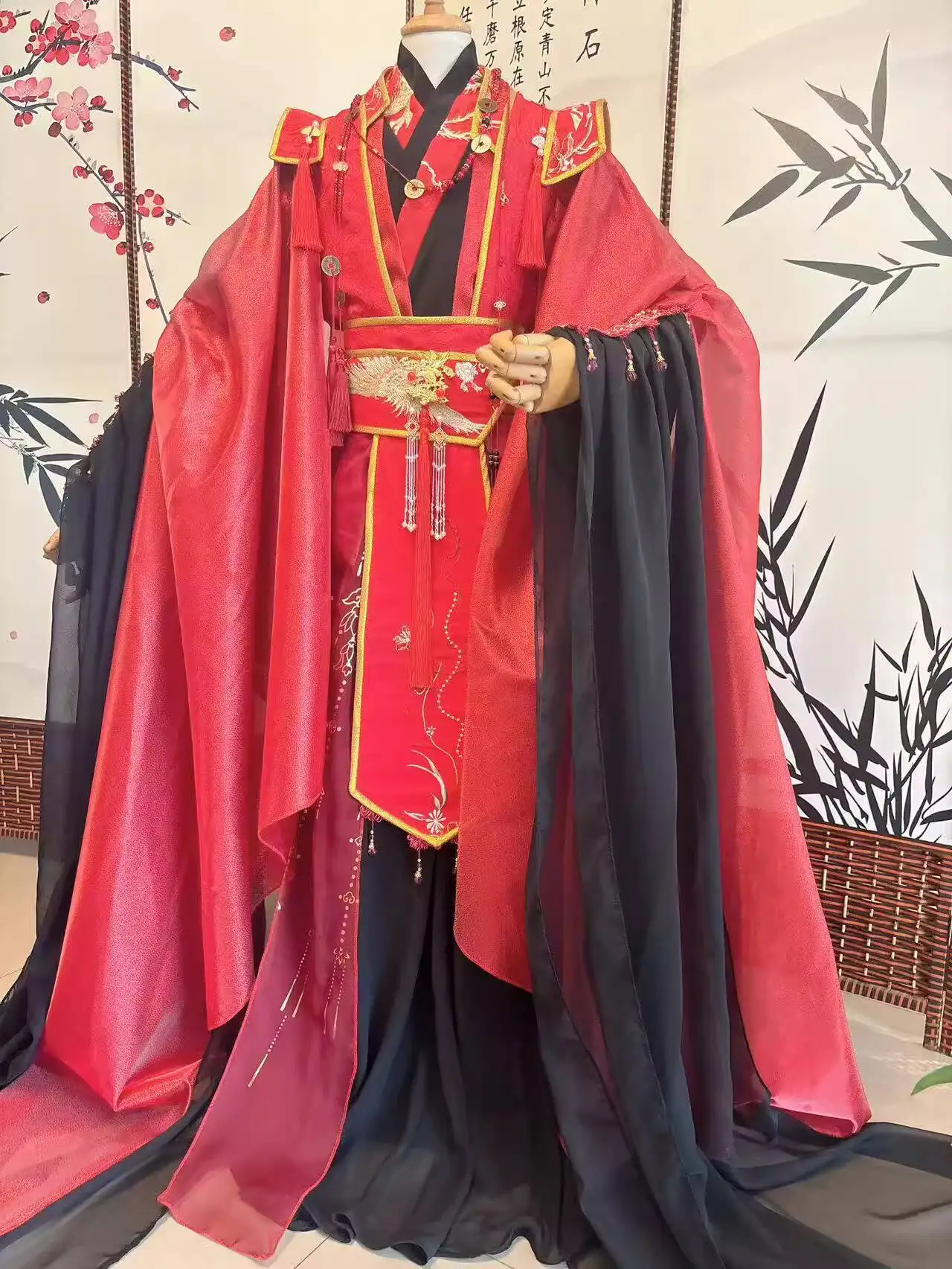 

Rice Cosplay Costume Heavenly Official Blessing Huacheng Cosplay Wedding Costume Black and Red Wei Wuxian Huacheng Cosplay Heavy