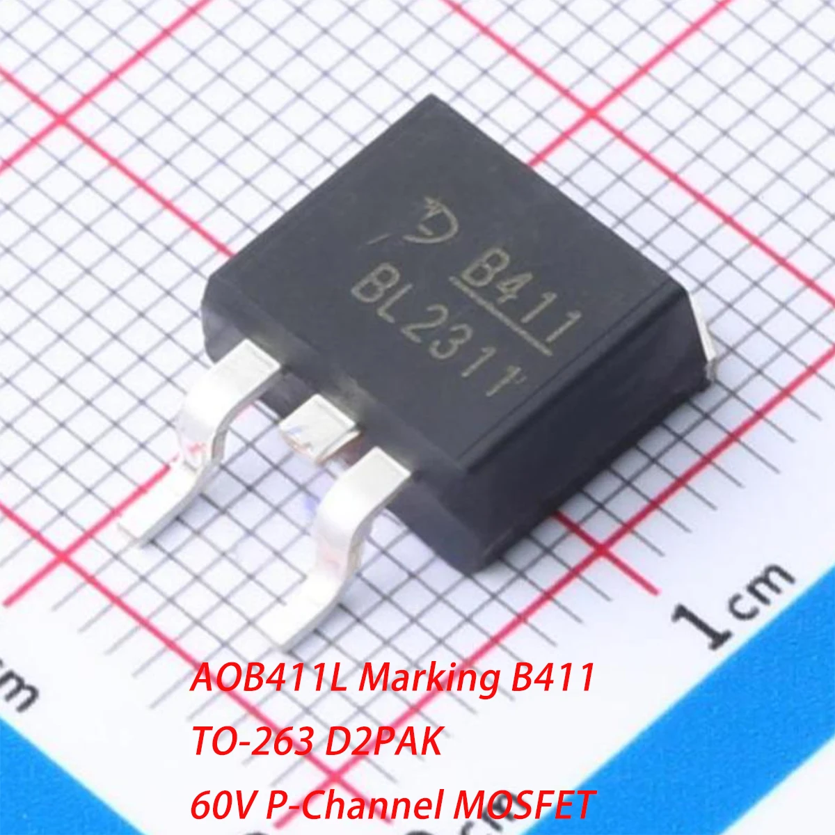 5PCS AOB411L Marking B411 TO-263 D2PAK NEW Original Field Effect Tube 187W; 2.1W 60V 78A； 8A 2.5V 1 P-channel 16.5mΩ@10V MOSFETs