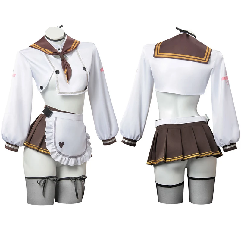 

XXOO Сексуальный эротический косплей-костюм по мотивам аниме-игры «Богиня Победы»: милое платье с открытым животом, кавайное платье Лолита, униформа для девушек BBW в стиле матроски-горничной