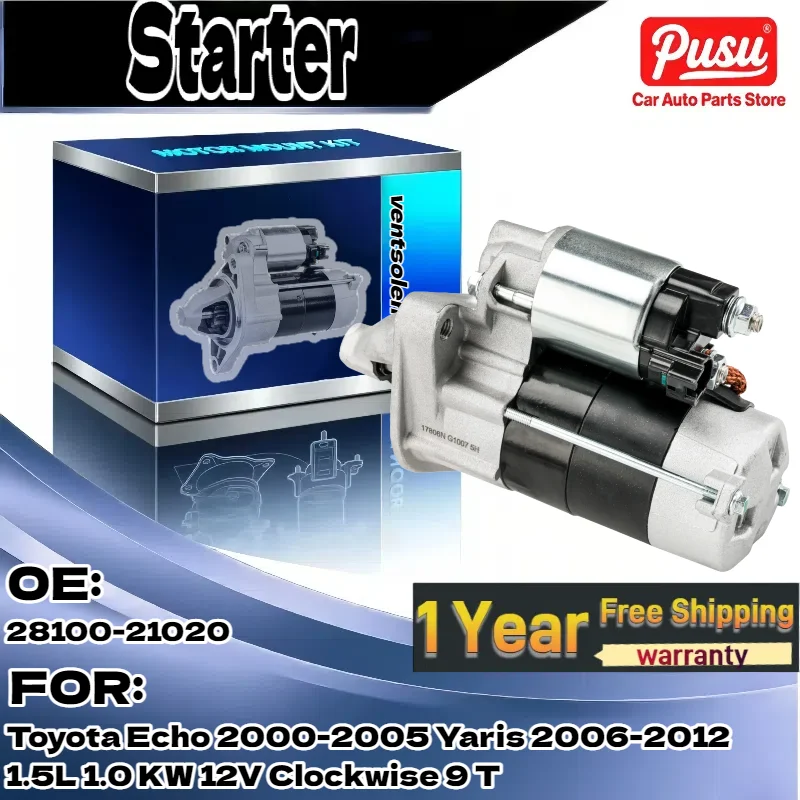 

For Toyota Echo (2000-2005)/Yaris (2006-2012) | Starter 1.5L 1.0KW 12V Clockwise 9T Part 28100-21020
