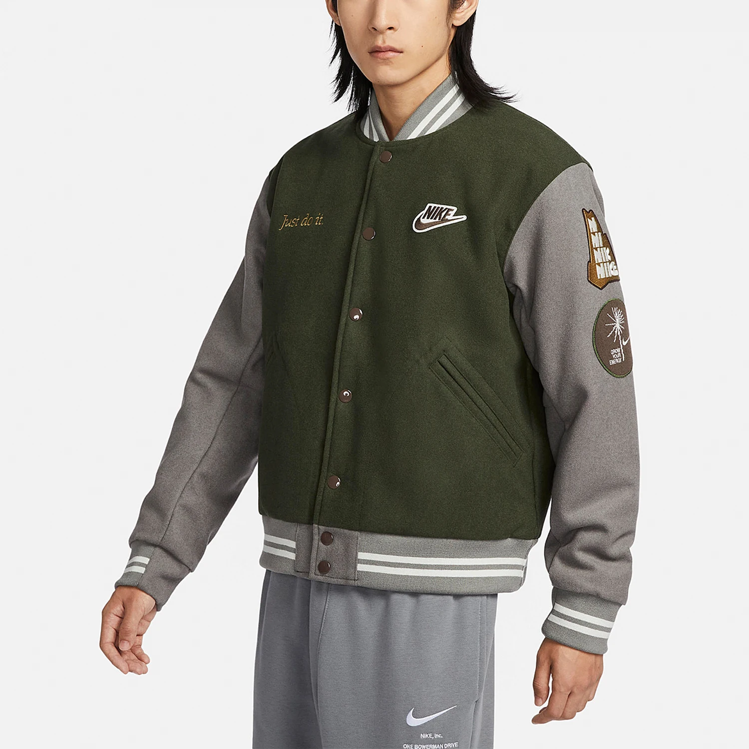 

Nike Official Genuine Winter New Men's Patchwork Loose Warm Pattern Jacket FV4026-325