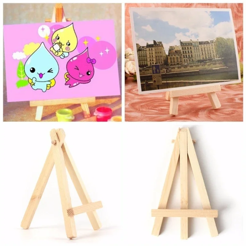 3Pcs Kids Mini Wooden Easel Art Painting Name Card Stand Display Holder Drawing for School Student Artist Supplies (8-Pack)