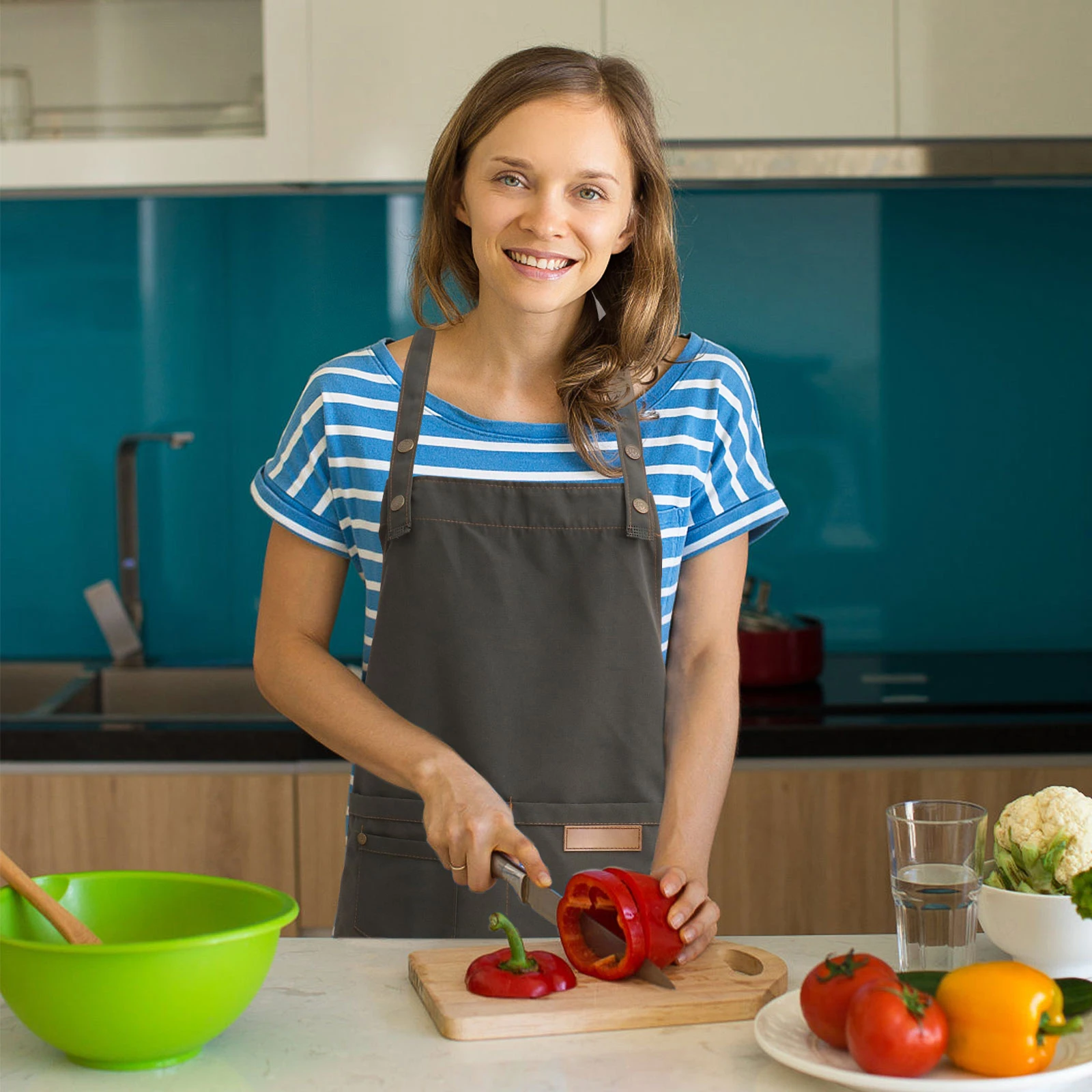 

Chef Apron High Quality Kitchen Apron With Adjustable Strap Soft Breathable For Cooking Bbq Art Diy Gift Parents Husband