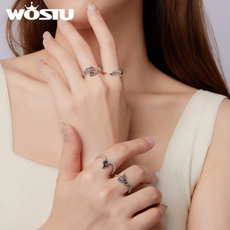 BAMOER 925 Sterling Silver Zodiac Sign Open Ring, Rainbow Oval Zircon 12 Constellation Ring for Women Girls Astrology Birthday