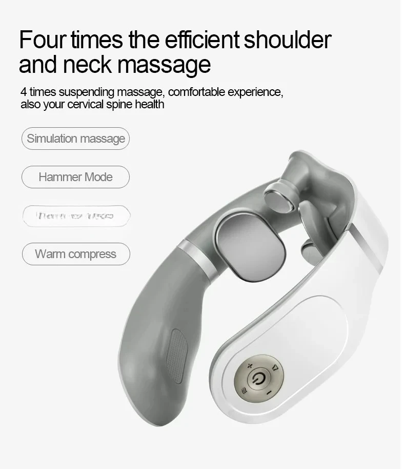 

Настраиваемый интеллектуальный 4D-массажер для шеи, беспроводной, портативный, с функцией шиацу, вибрацией и аккумулятором 1000 мАч