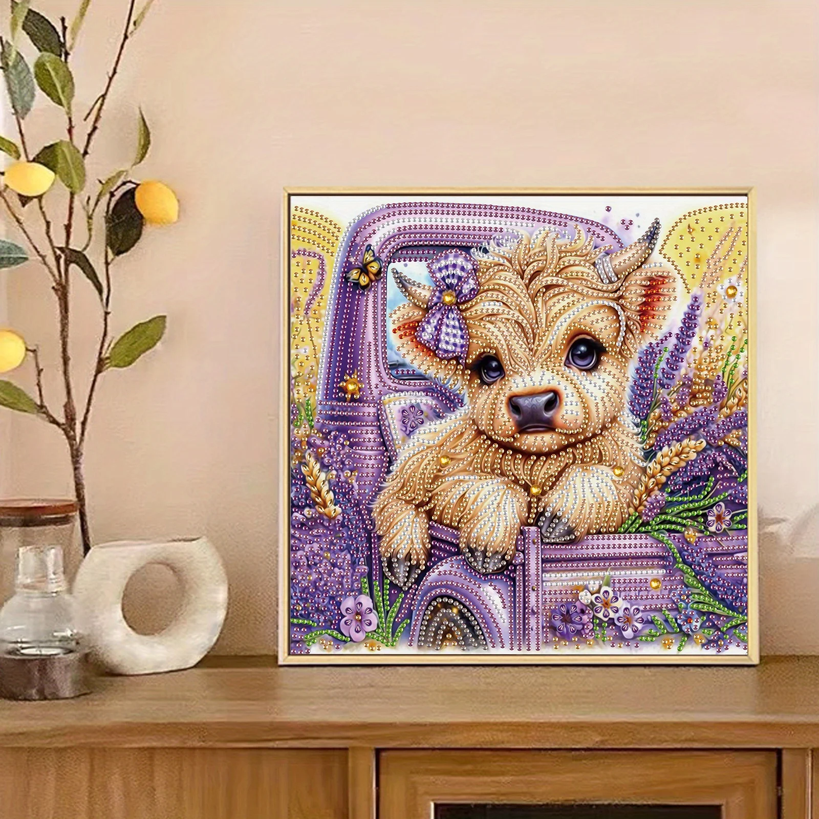 DIY Cute cow 5D Special Shape Diamond Art Kits for Beginners,Diamond Art Painting Kits for Home Wall Decoration Gift