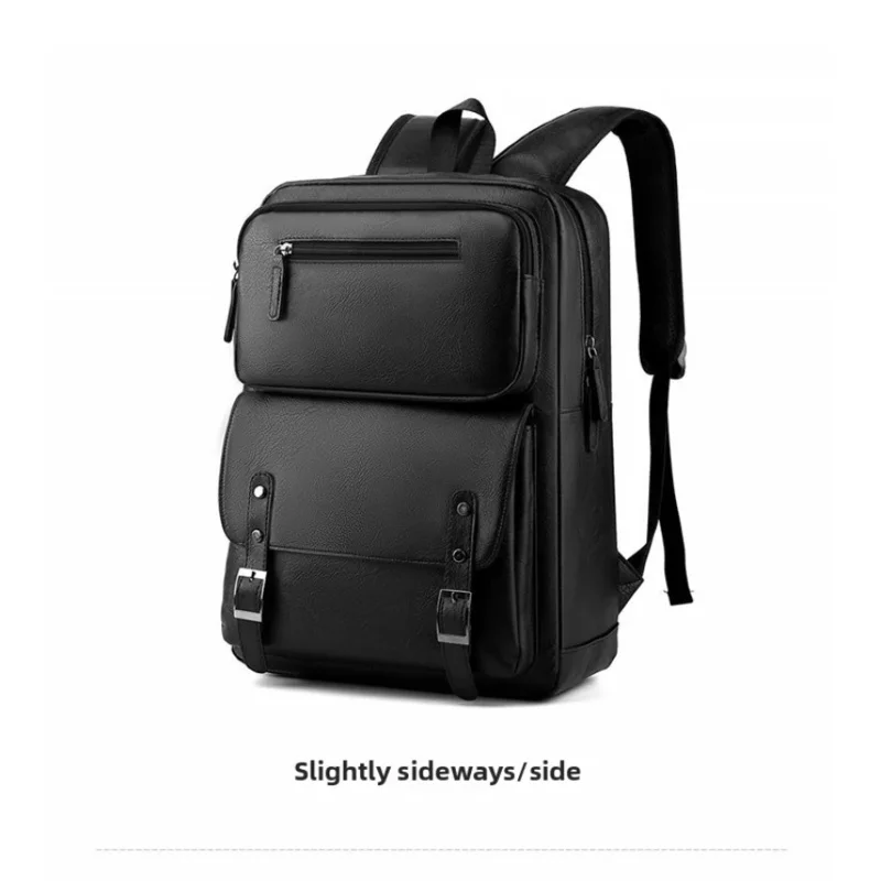 PU Leather Business Backpack For Men Large Capacity Working Computer Bag Waterproof Men's Bagpack College Student Bookbag view 5