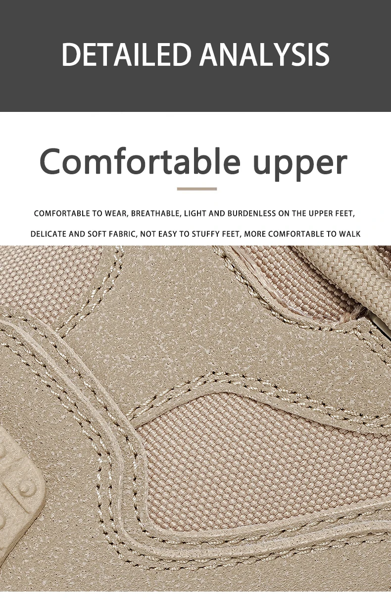 Modische und bequeme Herren-Wanderschuhe mit niedrigem Schnitt, rutschfesten und verschleißfesten gezackten Sohlen, ausgezeichnetem Grip, komfortablem Futter, geeignet für Sport und Freizeit, ideal für Outdoor-Wanderungen, Bergsteigen und Camping. – Detail 5