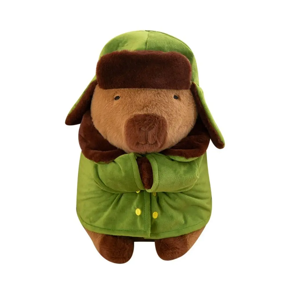 Simulation Overcoat Capybara Plush Doll Green Animal Capybara Plush Toys Cute Soft Capybara Anime Fluffty Toy Home Decor