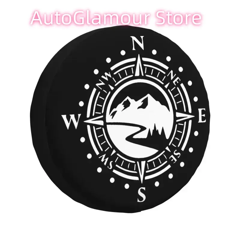

Custom Navigate Mountain Adventure Compass Spare Tire Cover for Mitsubishi Pajero Jeep RV SUV Camper Car Wheel Protector Covers