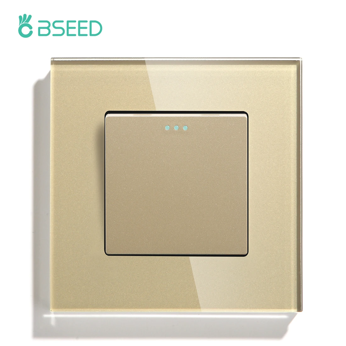 BSEED Mechanical Wall Button Switch 1/2/3Gang 1Way Wall Power Socket Glass Frame USB Type-C Charge Port Home Improvement