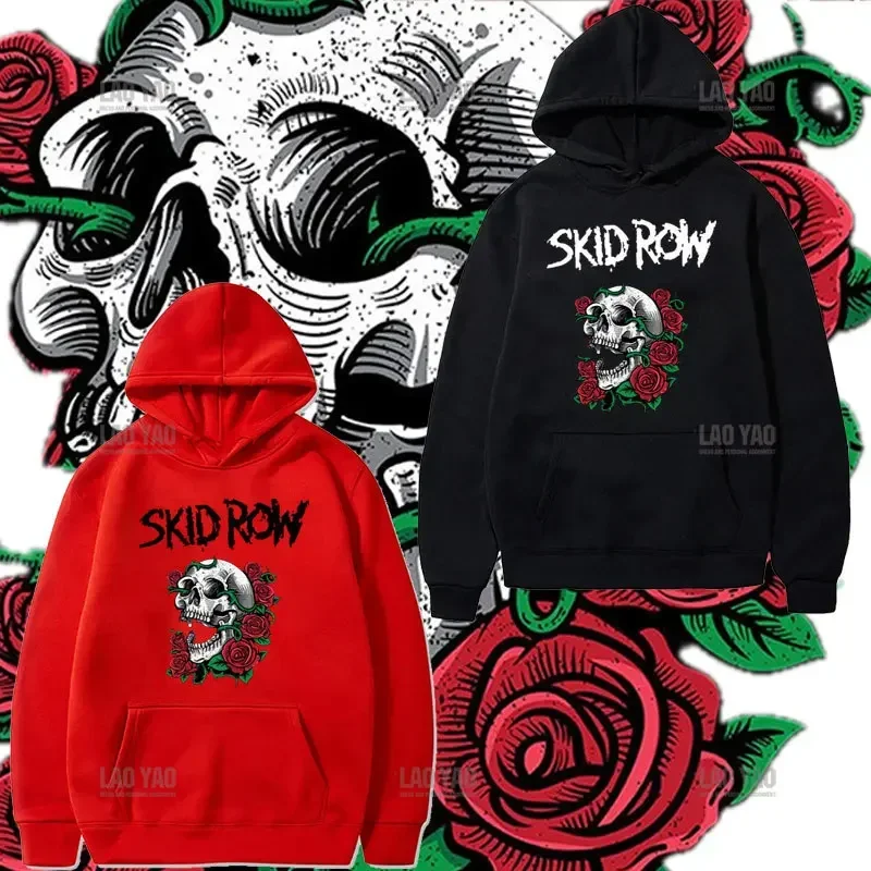 

SKID ROW Long-sleeved Hoodie for Men Hip Hop Sweatshirt Stylish Fall/Winter Thermal Pullover for Women Hoodie Couple Merchandise