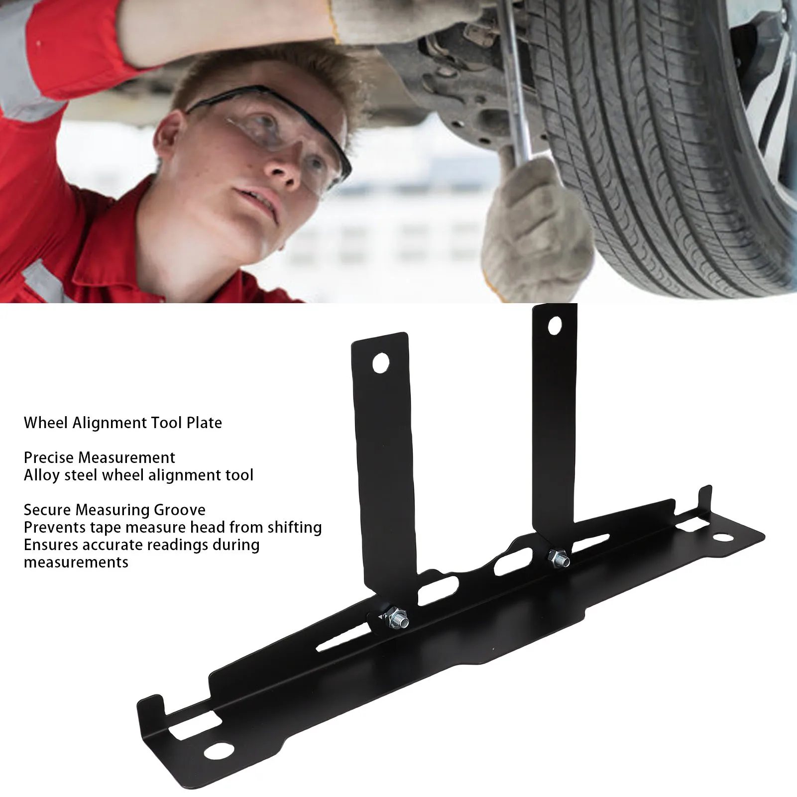 

2 Set Wheel Alignment Tool Plate Heavy Duty Alloy Steel Front End Alignment Tool for Car Black Car Front End Alignment Tool