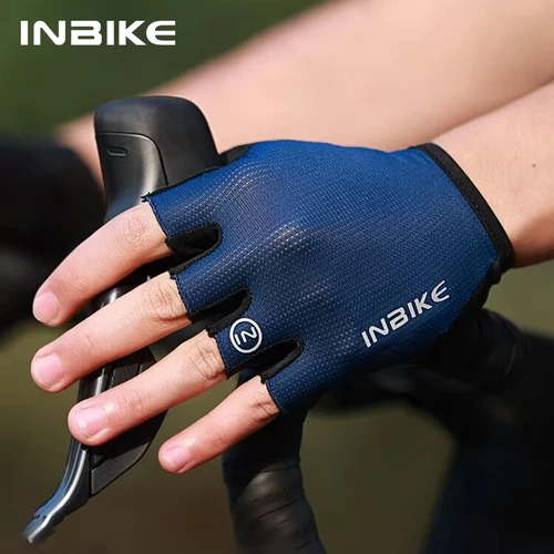 Imagen 1 del producto INBIKE-guantes de ciclismo de medio dedo, guantes de verano para bicicleta, transpirables con absorción de impacto, accesorios para ciclismo de montaña y MTB