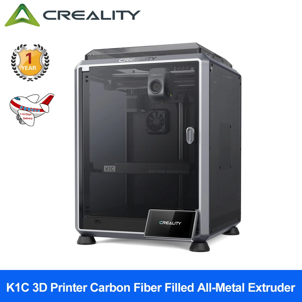 Creality K1C 3D Printer 600mm/s Auto Leveling Robust Direct Extruder Tri-High Speed Printing Upgrade K1 with AI Camera Printer