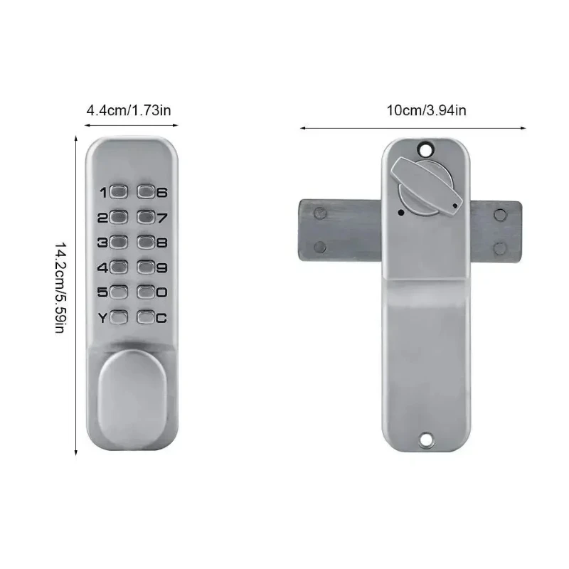 Waterproof Exterior Lock Gate opener Digital Door lock code/password Mechanical Deabolt Keyless Outdoor Garden/Home Wooden Door