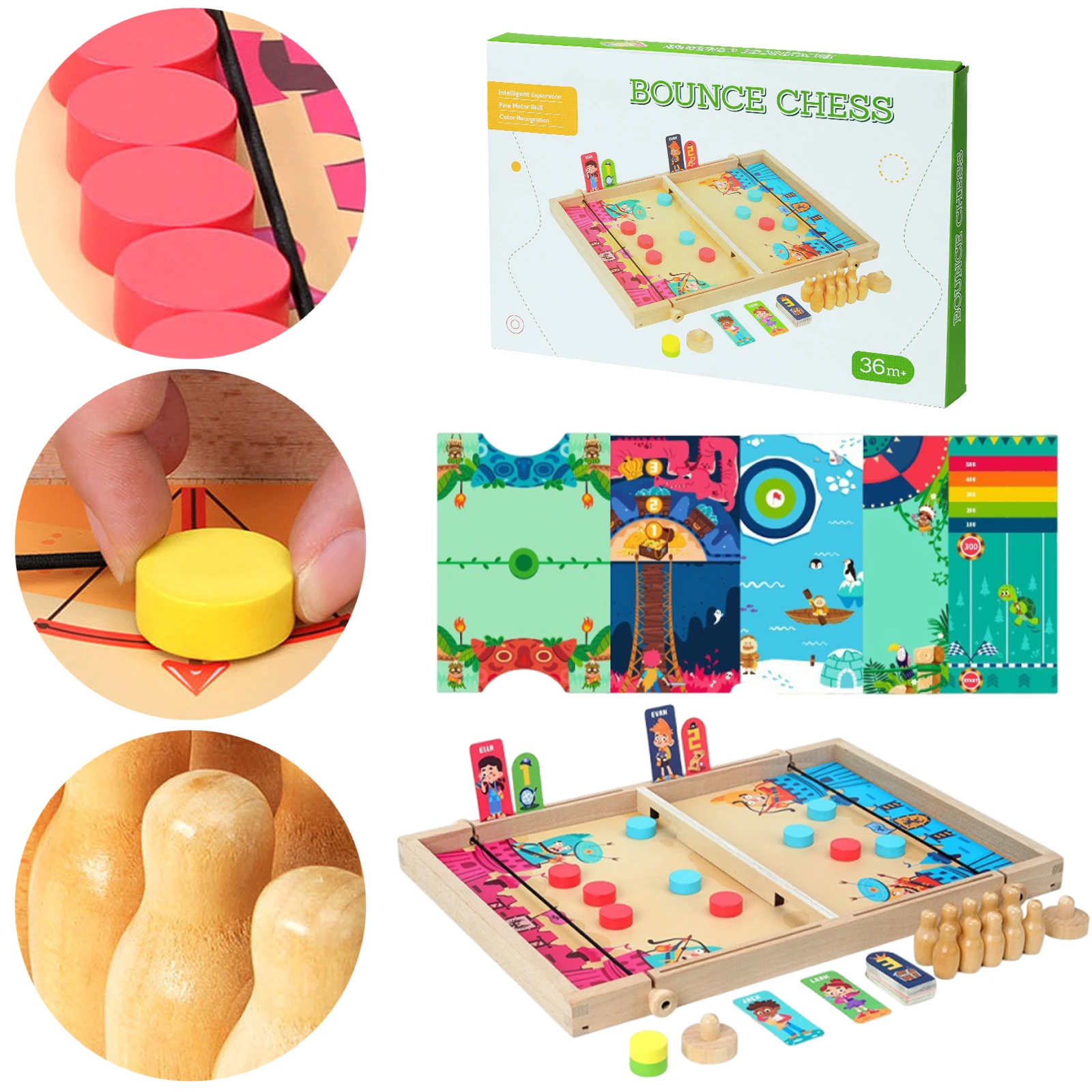 Wooden Parent Child Desktop Game Bowling Games Gifts for Kids Teens Family Party