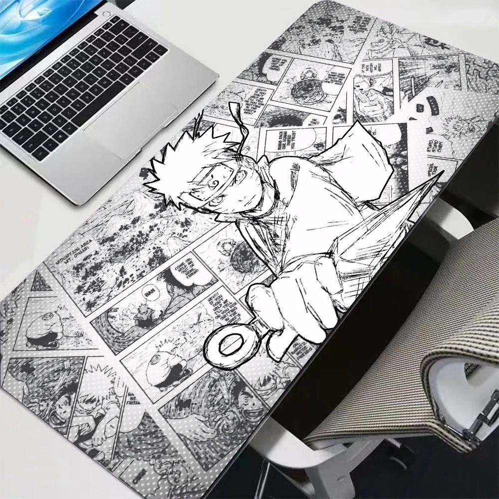 Uzumaki Naruto Mauspad Anime Naruto Gaming-Mauspad Großes XXL Erweitertes Schreibtischpad Rutschfeste Gummi-Tastaturunterlage für PC-Gamer