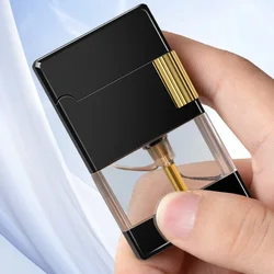 New Side Sliding Double Flame Windproof Inflatable Lighter with Transparent Air Chamber Men's Gadgets Cigarette Lighter