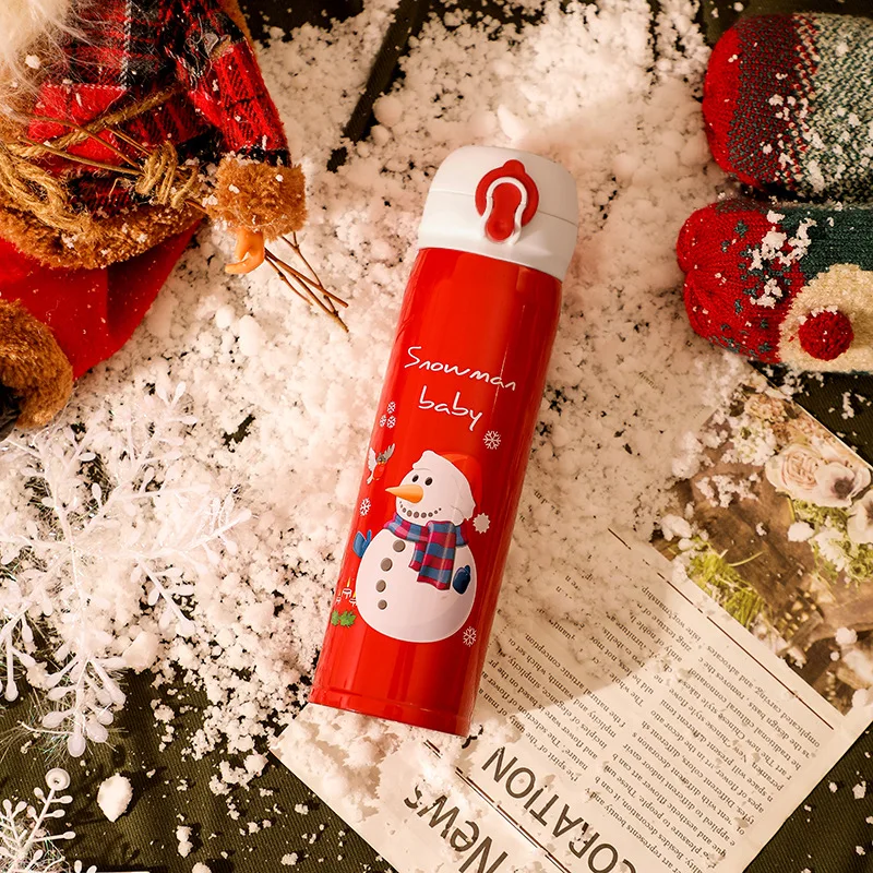 

Christmas Themed Design Stainless Steel Insulated Water Bottle Cute Cartoon Gift for Chritmas Season