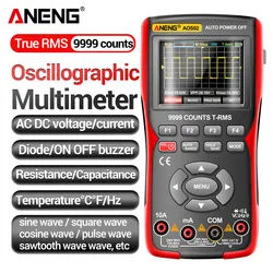 ANENG AOS02 oscyloskop cyfrowy tranzystor testowy multimetr 48 MS/s częstotliwość próbkowania 10MHZ przepustowość analogowa obsługa przebiegów