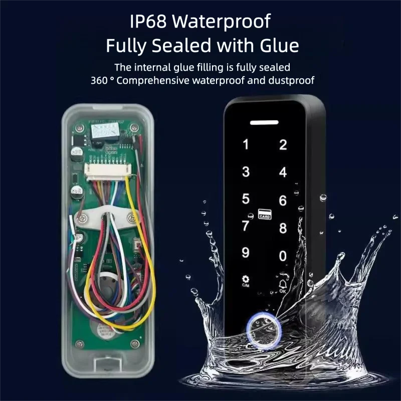 IP65 Outdoor Waterproof Access Control System, Dual Frequency Fingerprint Scanner + NFC/RFID Card + Backlit Keypad + Mobile Unlo