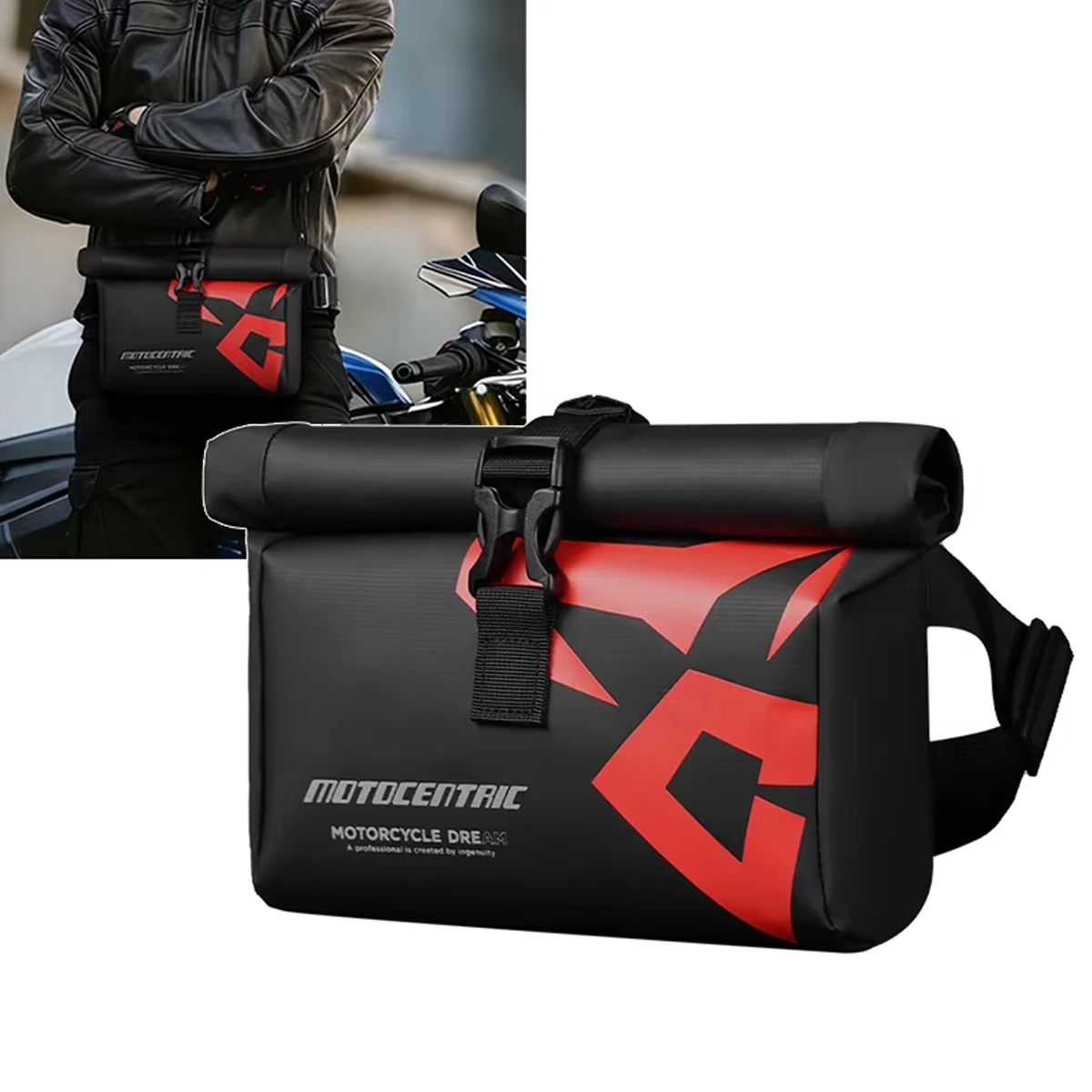 Motorcycle Adjustable Shoulder Strap Bag Multi-Pocket Design Commuter Outdoor Sports Waist Bag Multifunctional Travel Bag