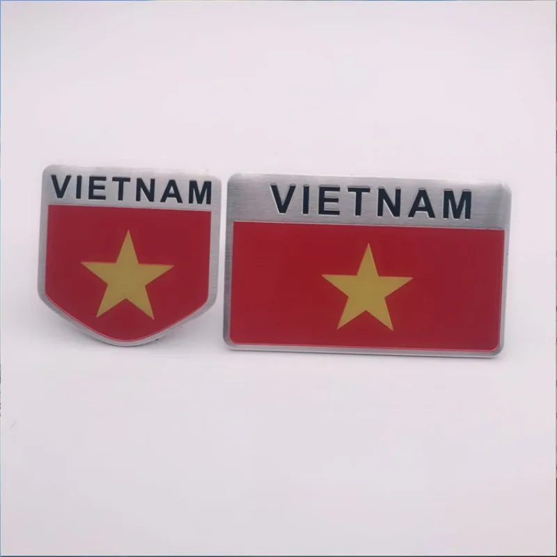 

High-quality Car Modification Metal 3D Stereoscopic Car Stickers Vietnamese Flag Body Decoration Scratch Covering