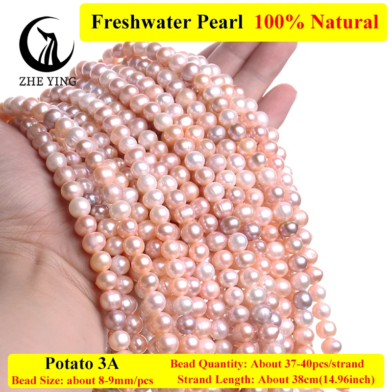 Zhe Ying 3A Mix Color Potato Pearl Beads Loose Natural Freshwater Pearls for Jewelry Making Bracelet Necklace DIY Accessories