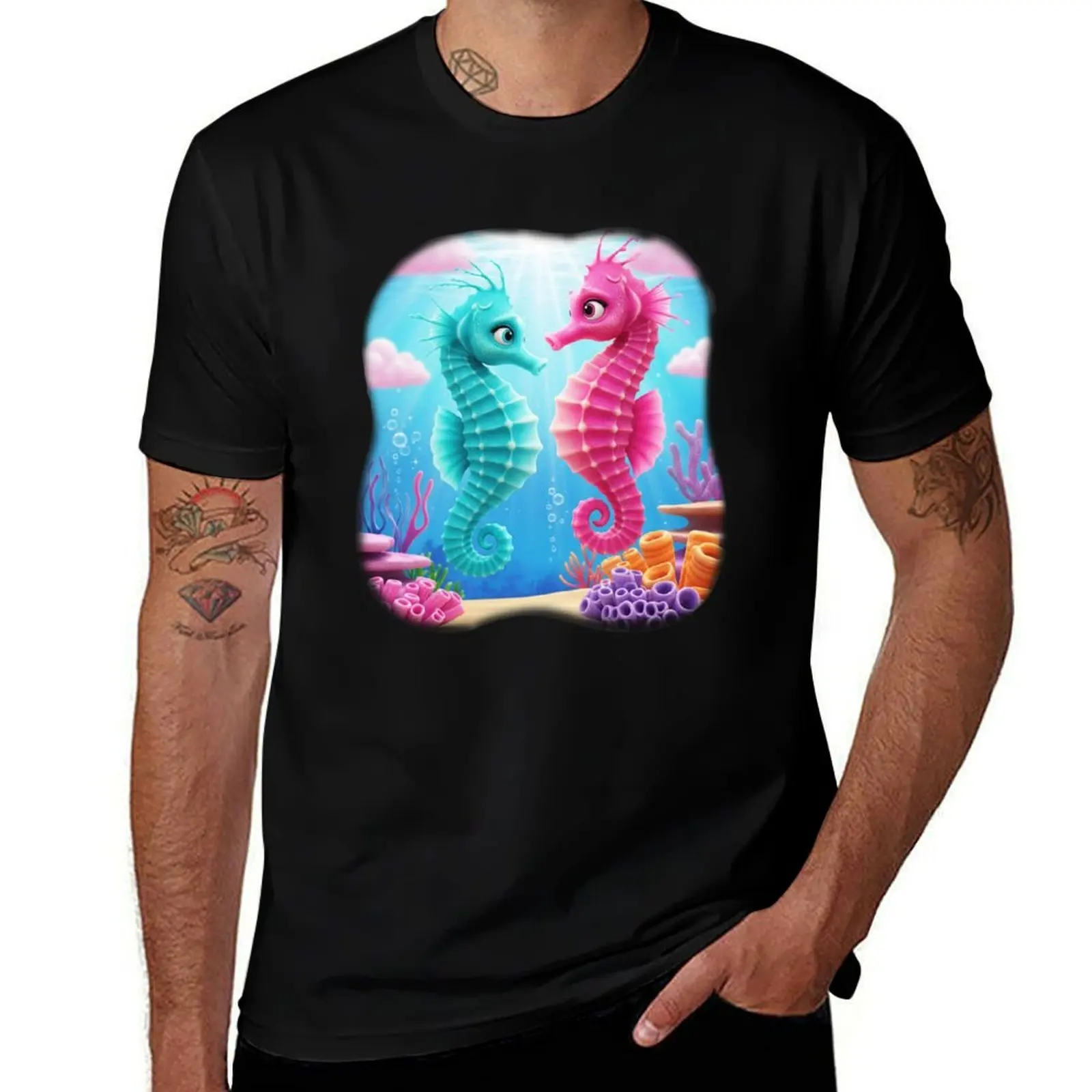 Camiseta Barbie Sea Horses, ropa estética, camiseta de fútbol, cosas baratas para niño, ropa para hombre