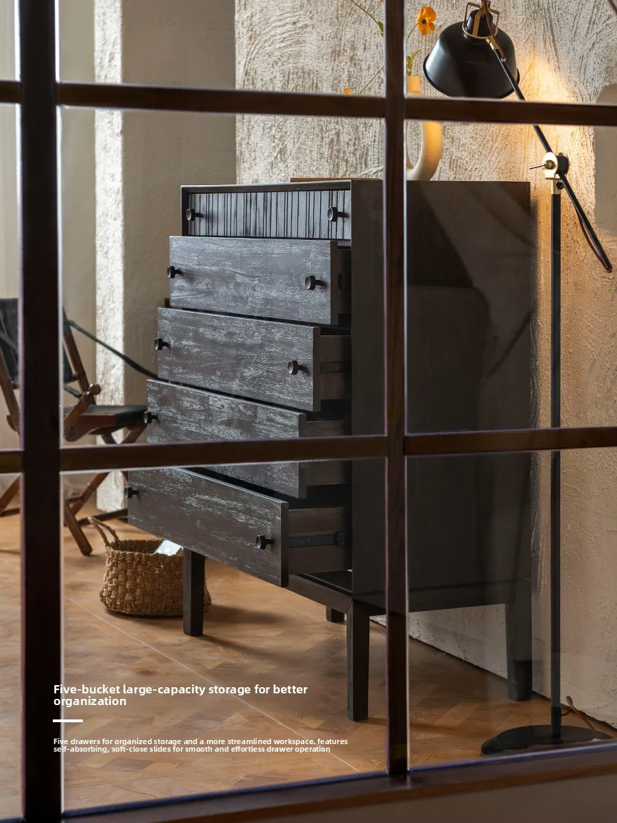 Truhe moderne einfache Lagerung Nordic Licht Luxus Schublade Möbel Wohnzimmer Schlafzimmer Massivholz Kommode