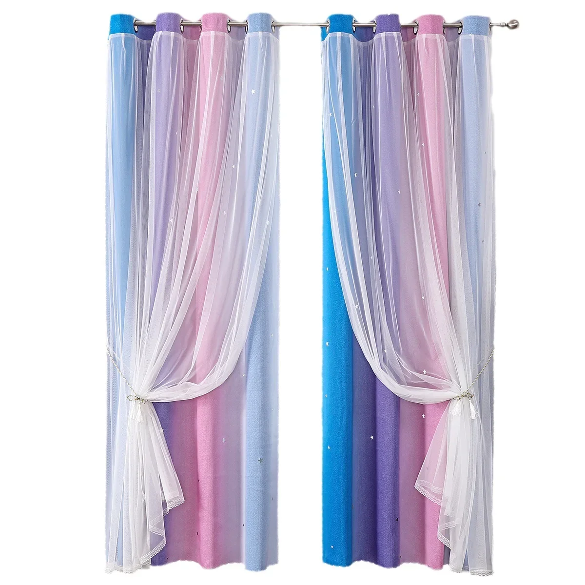 (41) Customized Curtain Gauze Light-transmitting Window Screen Living Room Balcony Bedroom Curtains