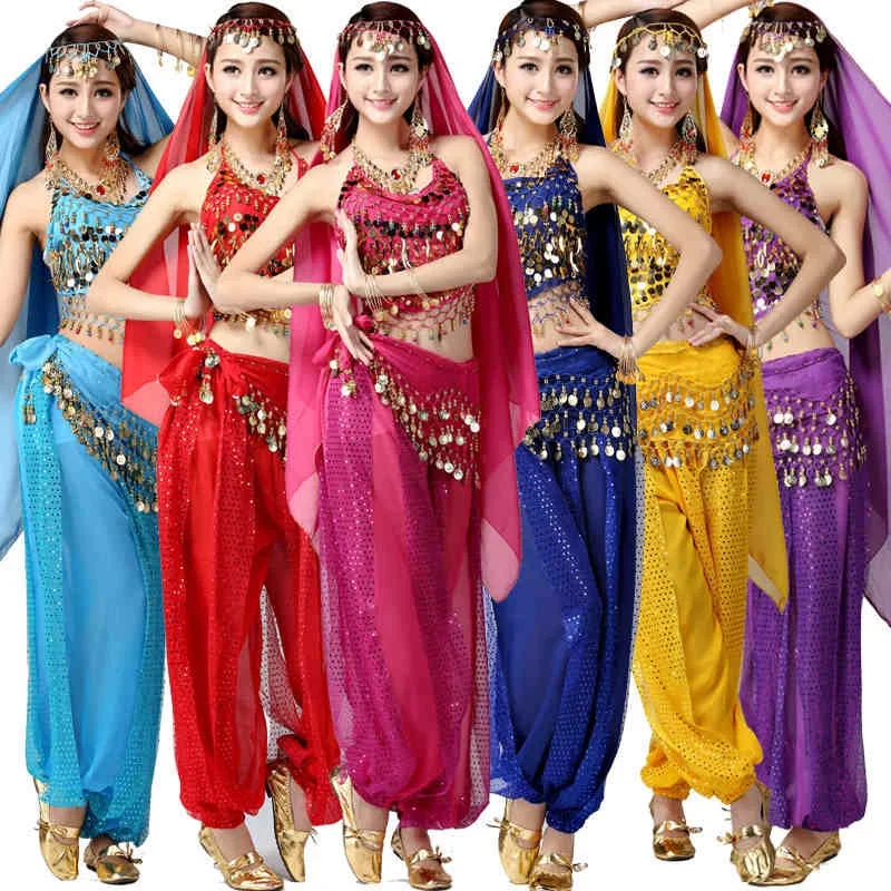 

4pcs Sets Sexy India Egypt Belly Dance Costumes Bollywood Costumes Indian Dress Bellydance Dress Womens Belly Dancing Costume