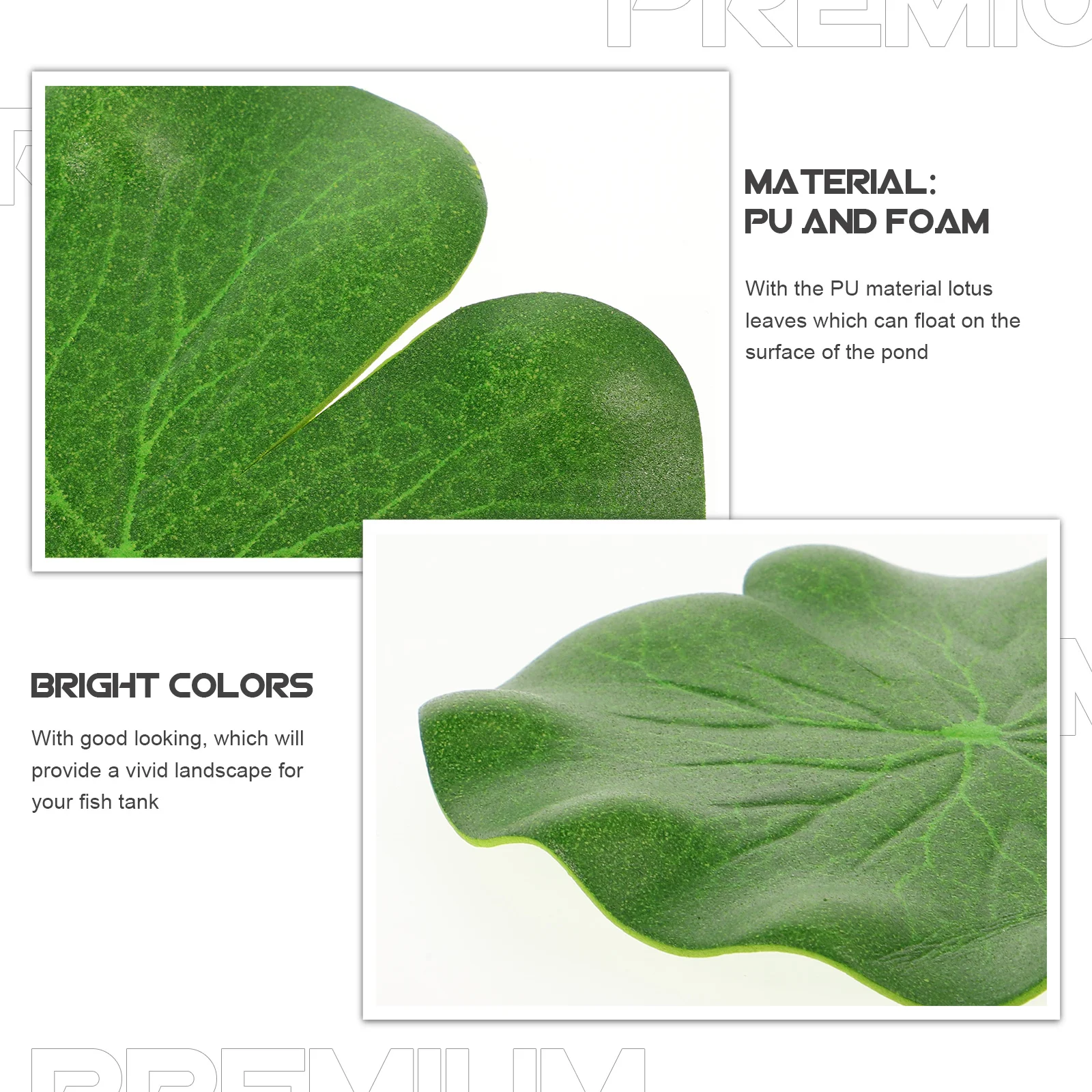 

6Pcs PU Simulation Lotus Leaves 10cm Tank Pond Decoration Realistic Beauty Easy Clean Stage Dance Drama Props