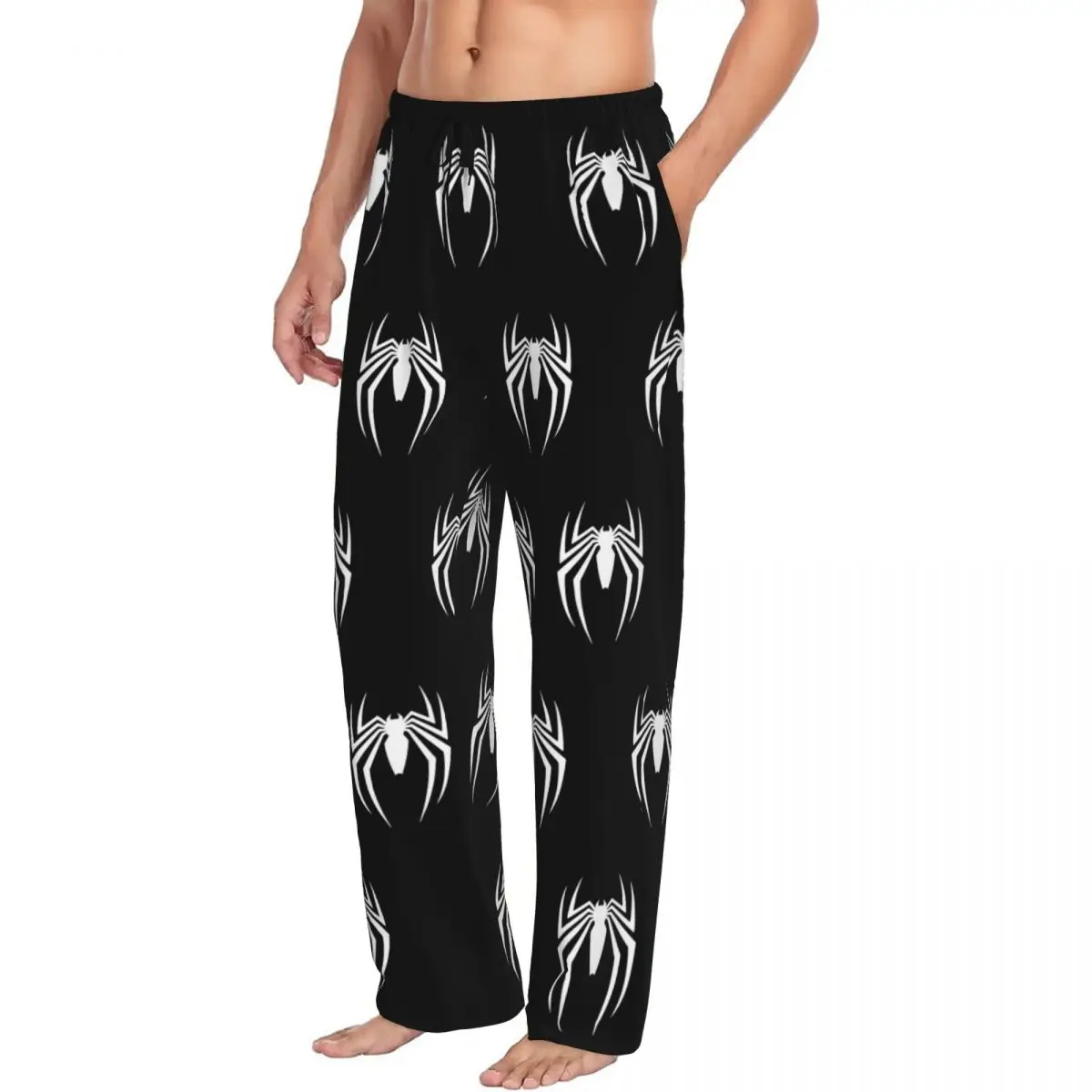 Custom Printed Spider Pajama Pants Men's Sleep Sleepwear Bottoms with Pockets