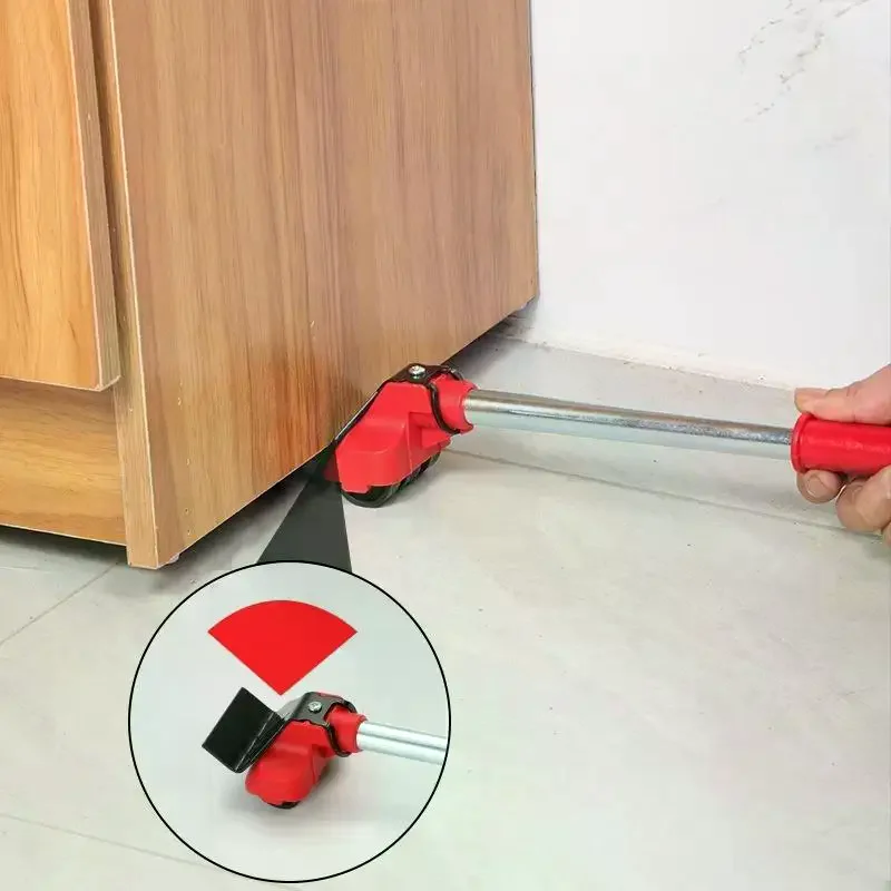 5 8Pcs Furniture Lifter Mover Roller with Wheel Bar Heavy Duty Design for Sofa Table Bed Easy Home Moving