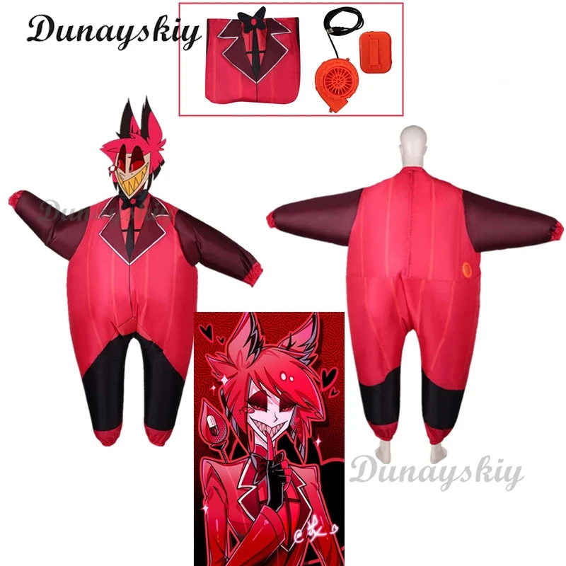 Anime Hazbin Cosplay Hotel ALASTOR Cosplay Inflatable clothing Costume Halloween Party Uniform Men Women suit