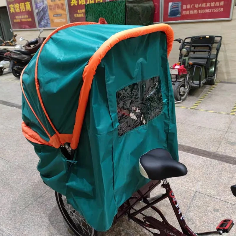Folding Awning for Electric Tricycle Waterproof Sunshade Shed Canopy Pedal Tricycle Motorcycle Cover Rain Sun Protection
