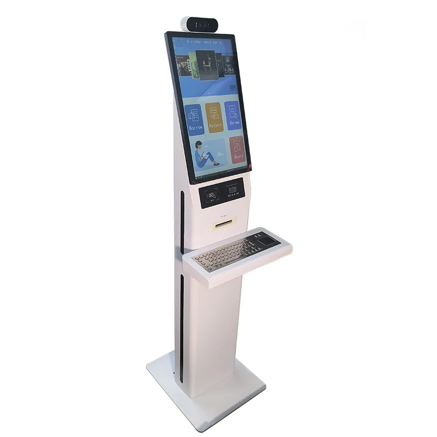 

Kiosk with Stainless Steel Keyboard with Tracking Pad Self Service Information Inquiry Touch Screen