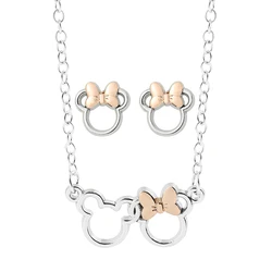 Disney Mickey Mouse Necklace and Earrings Set Simple Mickey Pendant Necklace Fashion Y2k Jewelry for Women
