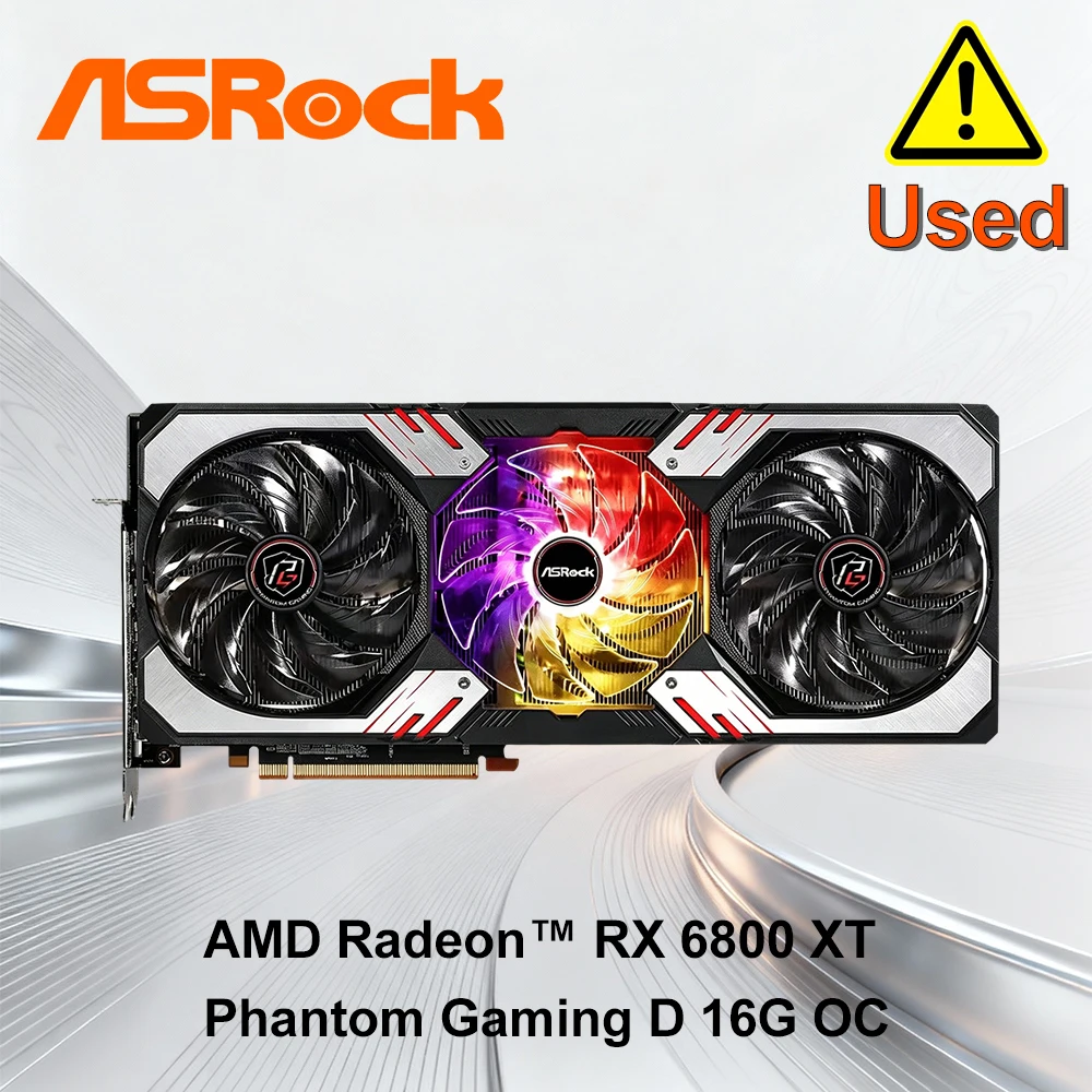 Tarjeta Gráfica ASRock Radeon RX 6800 XT Phantom Gaming con 16GB GDDR6, AMD RDNA 2 (RX6800XT PGD 16GO)