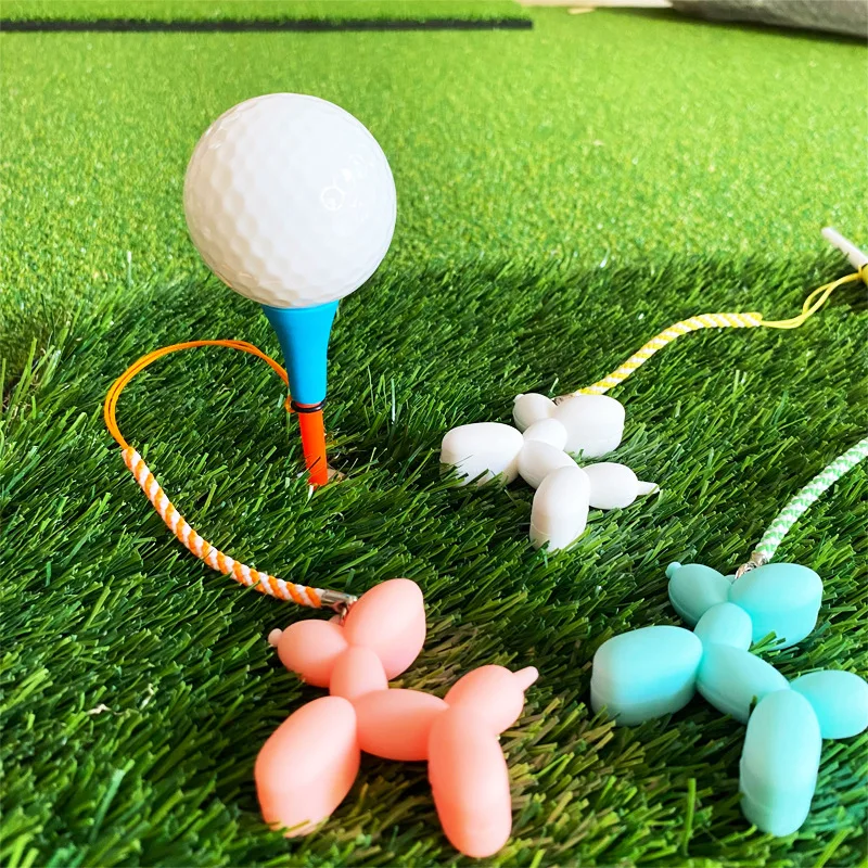 New Golf Tee Bubble Dog Cartoon Hanging Studs GOLF TEE with Rope To Prevent Lost Golf Seat