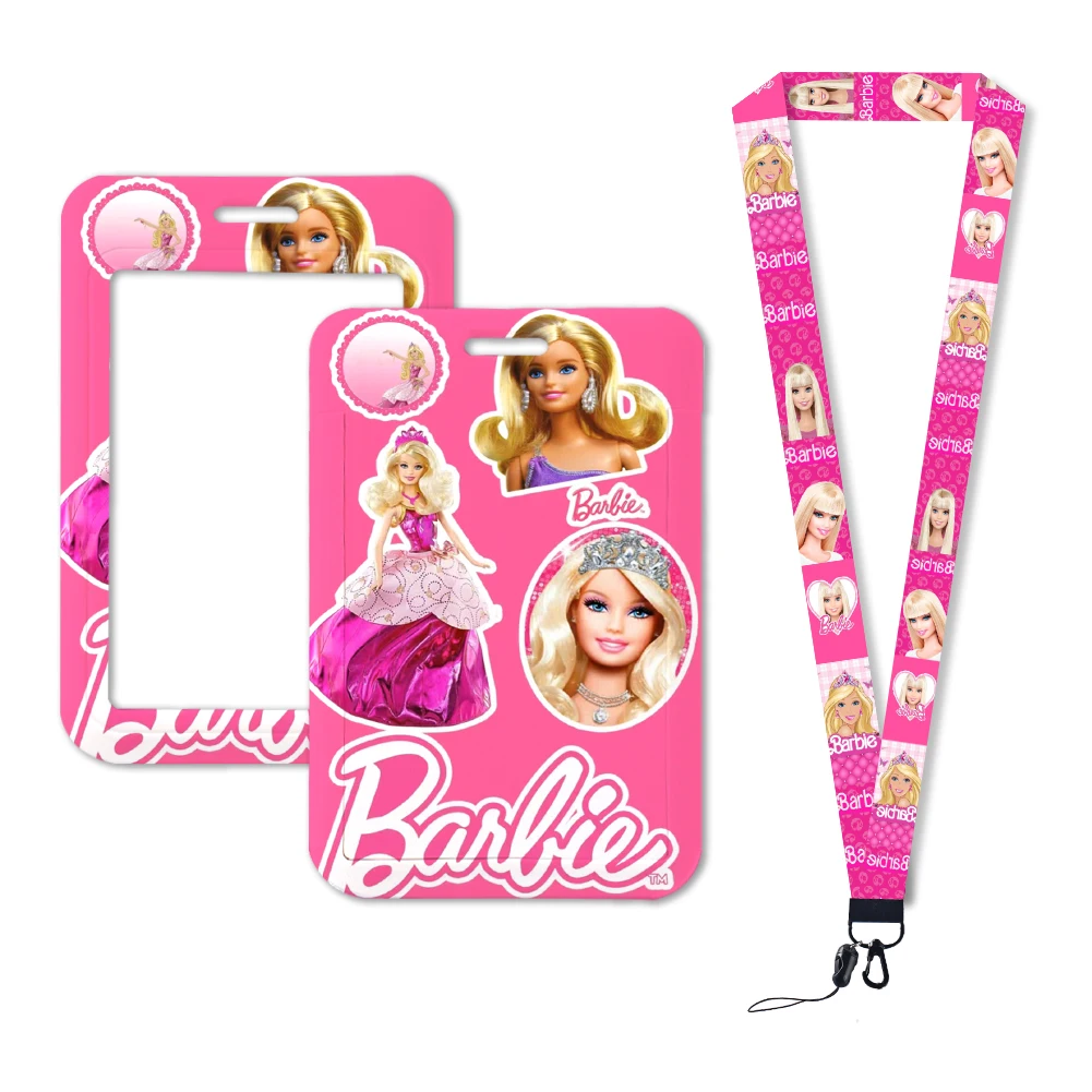 Mode Barbie Lanyards Schattige Badge Houder Id Kaart School Kaart Pass Hang Touw Lanyard Voor Meisjes Accessoires Geschenken