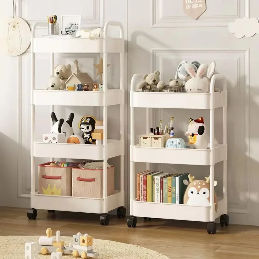 Mobile Storage Rack Trolley Kitchen Organizers And Storage Rack Household Bathroom Cart Multifunctional Multi Storey Bookshelf